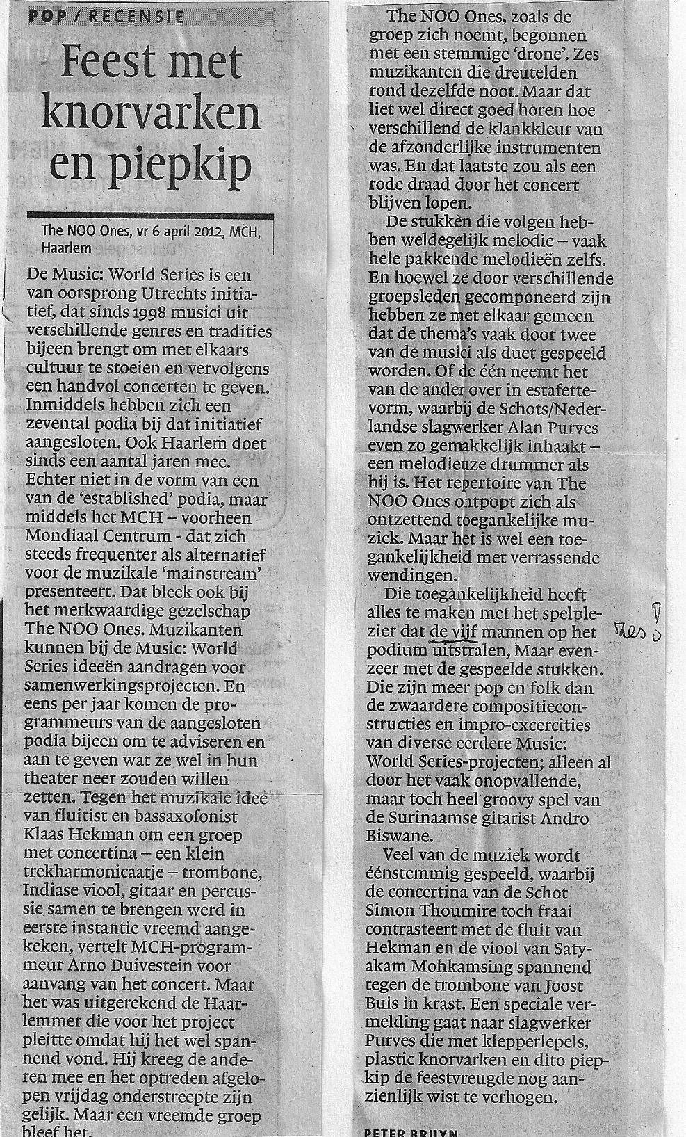 Recensie Haarlems dagblad